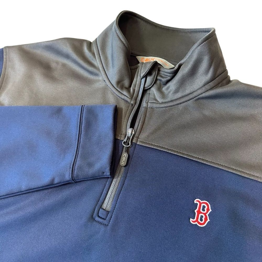 Cutter and Buck Men's MLB‎ Boston Fan Apparel Quarter Zip Golf Sweater XL
